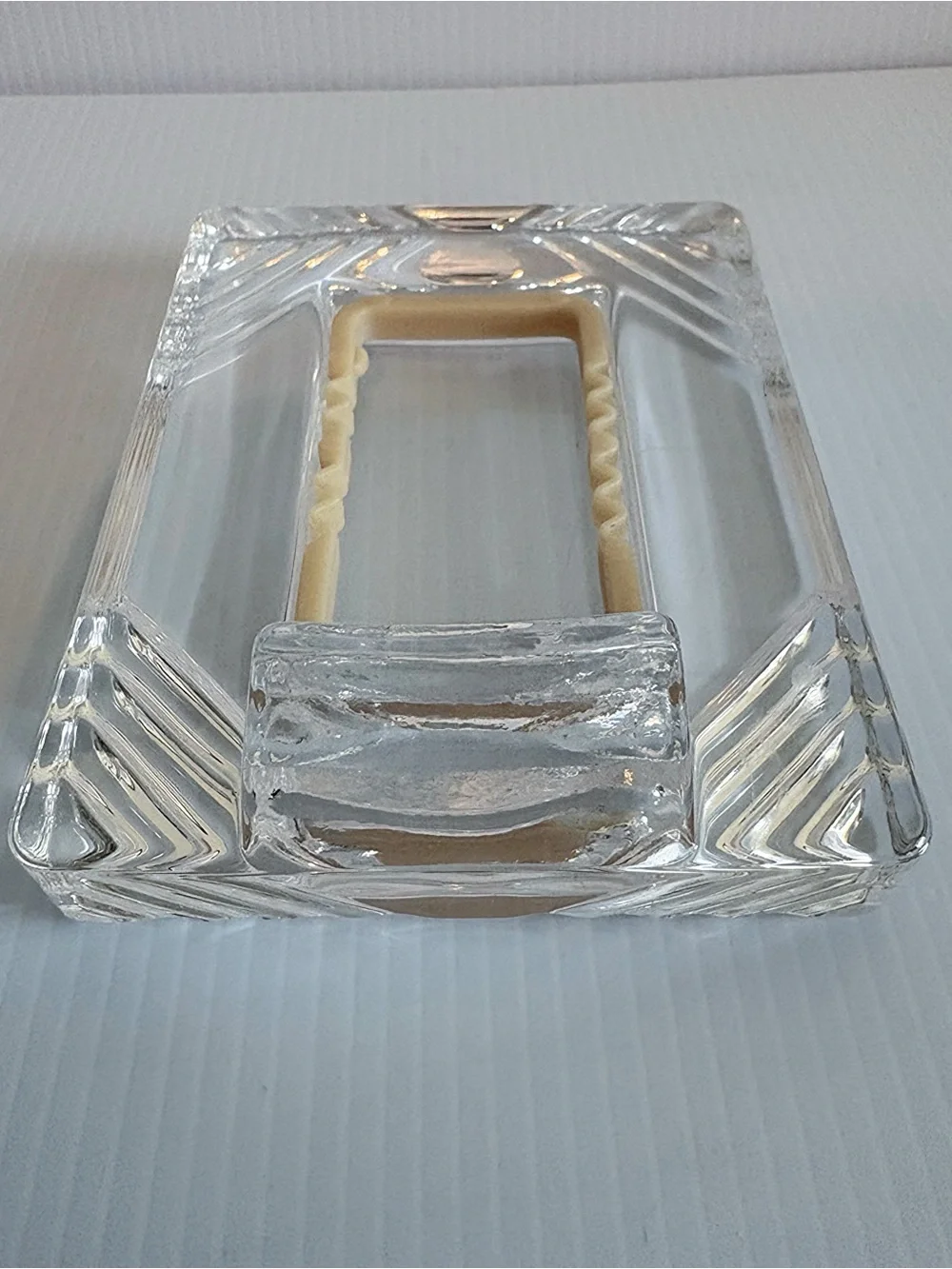 Vintage Clear Glass Decorative Picture Frame - Transparent Art Deco